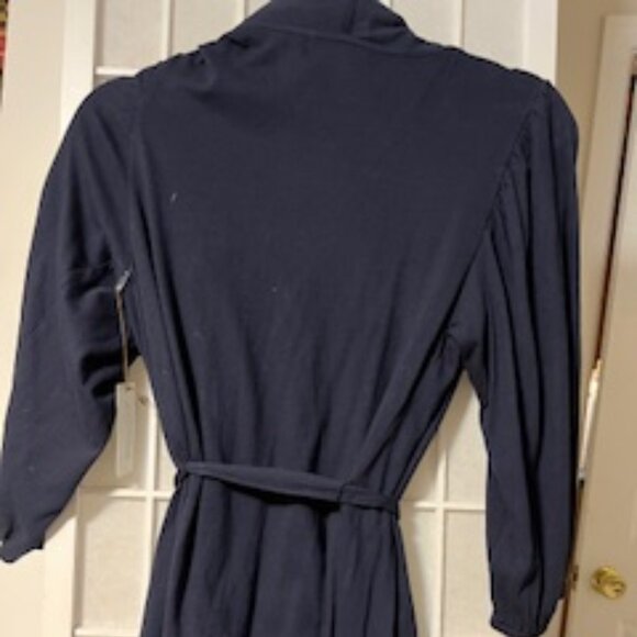 NWT Velvet Navy Blue Wrap Around Cardigan with Belt Size Large - Picture 3 of 7